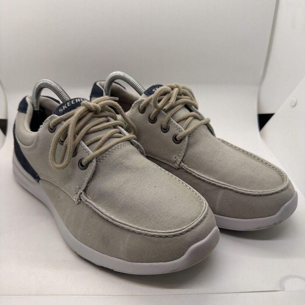 Size 8.5 Skechers Relaxed Fit Elent Arven Men's Boat Shoes Beige 65494